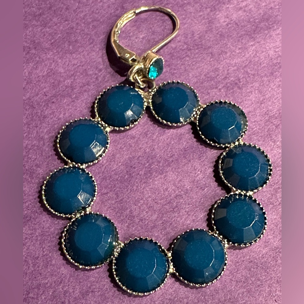 Pretty Teal Hoop Earrings
